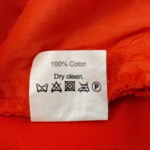 J. Crew Factory The Pencil Skirt Red Orange Cotton Skirt with Pockets Size 8 - Picture 12 of 16